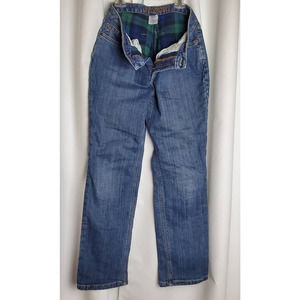 Lands'end Blue Jeans Flannel Lined  Size 10